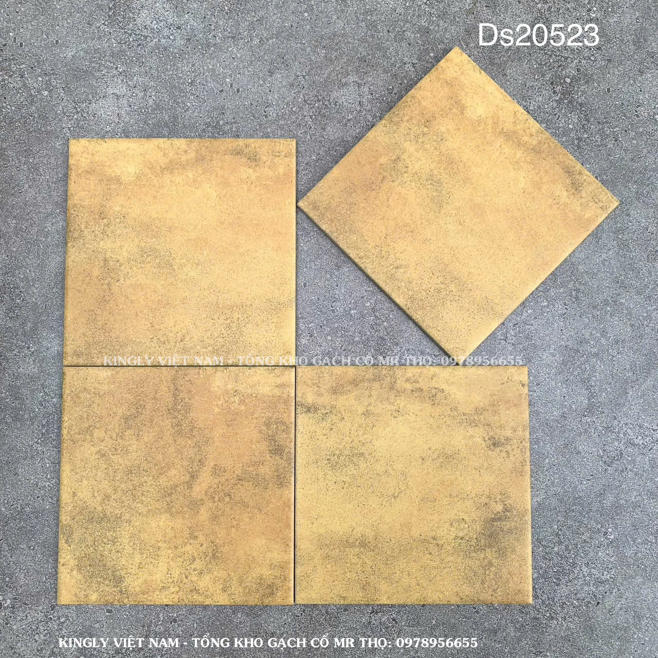 Gạch cổ vàng Thổ nàu đất 20x20 cm SM20523